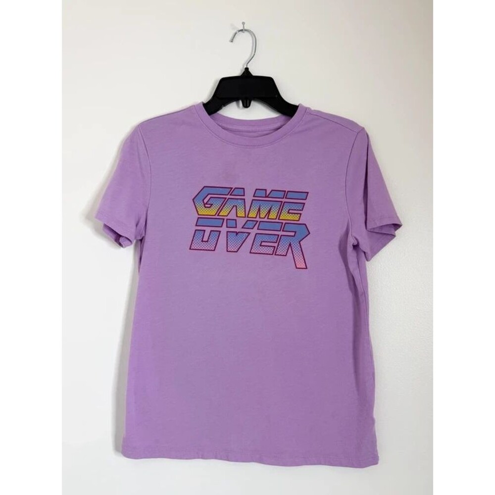 Cat & Jack Youth XL 14/16 Purple Game Over Video Game Unisex Retro Graphic Shirt